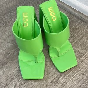 Patent lime green slides